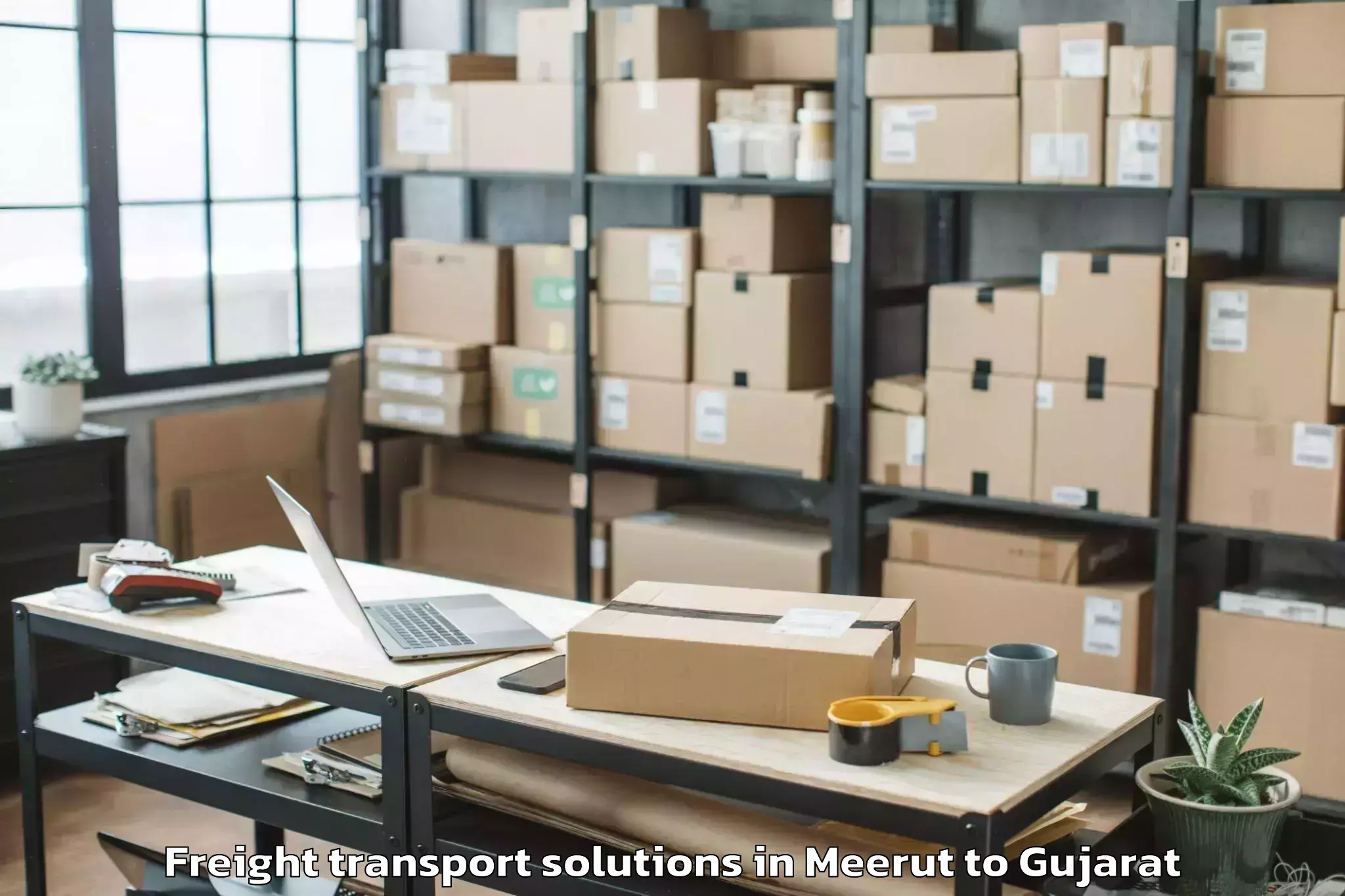 Easy Meerut to Jamjodhpur Freight Transport Solutions Booking